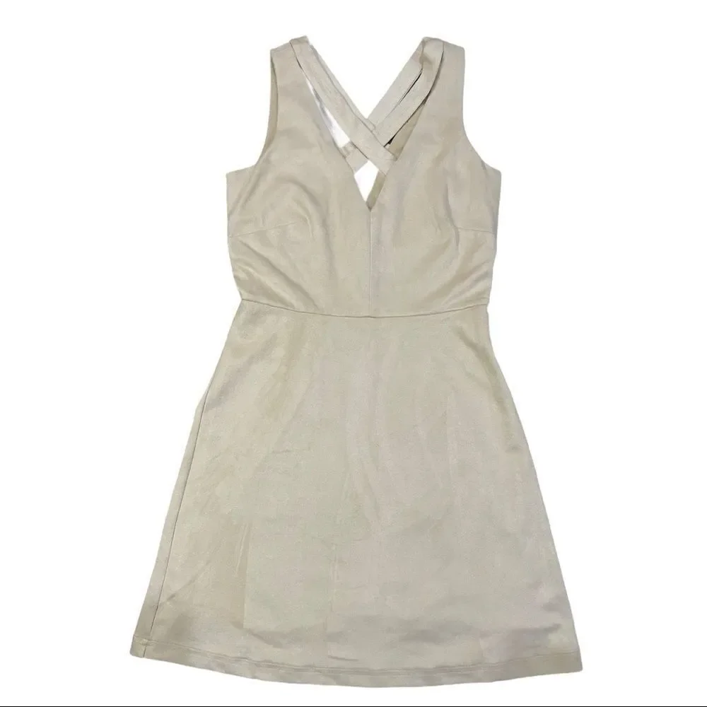 𝅺wayf Faux Suede Criss Cross Sleeveless Dress Sz XS